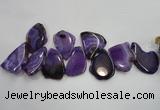 CTD1504 Top drilled 35*50mm - 40*55mm freeform agate slab beads