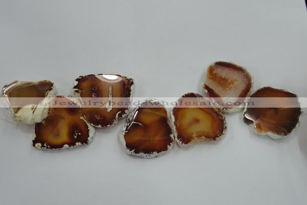 CTD1505 Top drilled 40*50mm - 40*55mm freeform agate slab beads