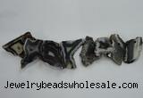 CTD1509 Top drilled 30*45mm - 40*55mm freeform agate slab beads