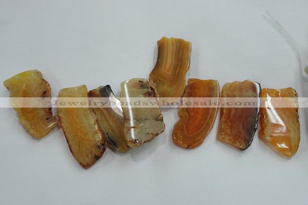 CTD1510 Top drilled 30*50mm - 30*70mm freeform agate slab beads