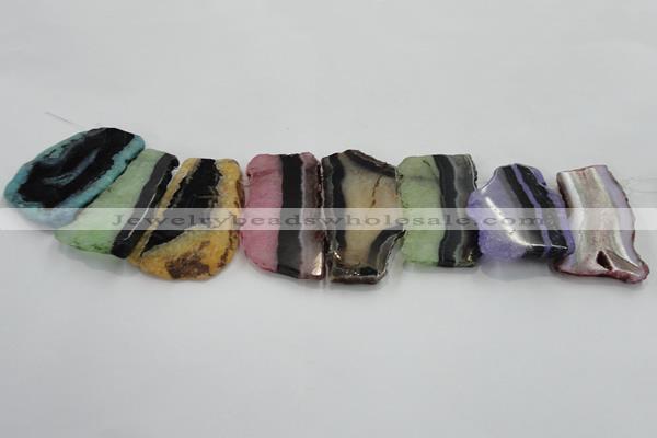 CTD1514 Top drilled 35*50mm - 40*55mm freeform agate slab beads