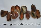 CTD1518 Top drilled 20*50mm - 30*65mm freeform agate slab beads