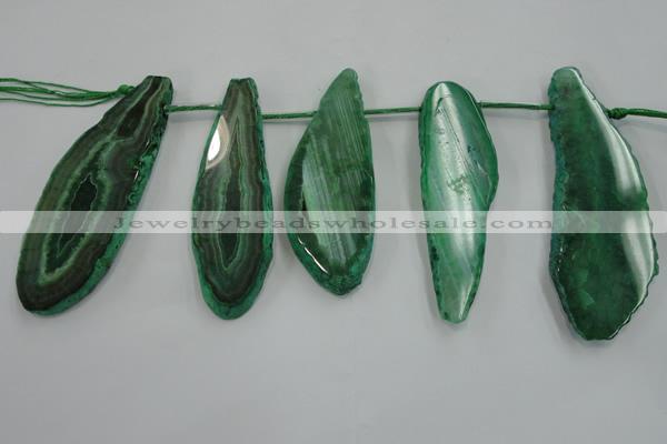 CTD1526 Top drilled 30*65mm - 35*80mm freeform agate slab beads