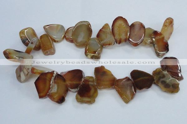 CTD1551 Top drilled 15*20mm - 25*30mm freeform agate slab beads