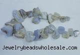 CTD1555 Top drilled 18*25mm - 30*45mm freeform blue lace agate slab beads