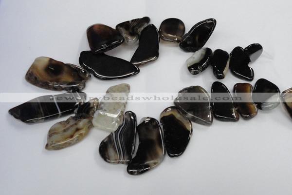 CTD1563 Top drilled 20*30mm - 30*50mm freeform agate slab beads