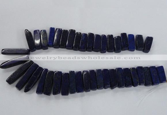 CTD1586 Top drilled 8*20mm - 10*45mm sticks lapis lazuli beads