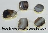 CTD1605 Top drilled 30*40mm - 35*45mm freeform montana agate beads