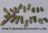 CTD1612 Top drilled 13*25mm - 15*45mm freeform plated druzy quartz beads