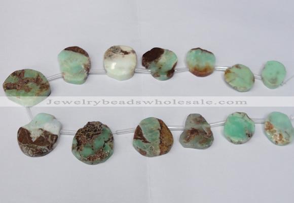 CTD1616 Top drilled 18*25mm - 30*35mm freeform Australia chrysoprase beads