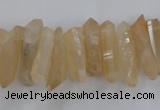 CTD1624 Top drilled 4*15mm - 6*35mm sticks plated quartz beads