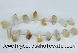 CTD1645 Top drilled 15*20mm - 18*35mm faceted nuggets citrine beads