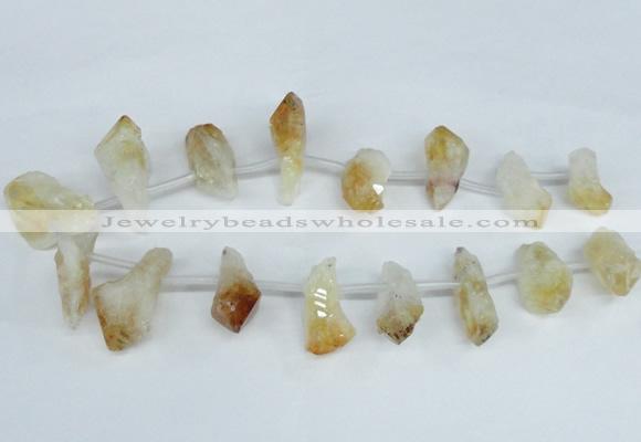 CTD1645 Top drilled 15*20mm - 18*35mm faceted nuggets citrine beads