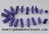 CTD1650 Top drilled 10*20mm - 15*40mm freeform druzy agate beads