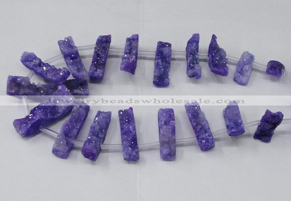 CTD1650 Top drilled 10*20mm - 15*40mm freeform druzy agate beads