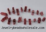 CTD1651 Top drilled 10*20mm - 15*40mm freeform druzy agate beads