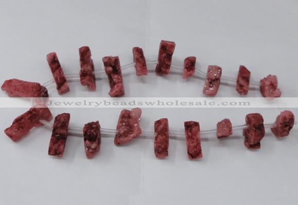 CTD1651 Top drilled 10*20mm - 15*40mm freeform druzy agate beads