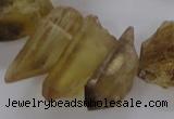 CTD1671 Top drilled 10*20mm - 15*35mm sticks lemon quartz beads