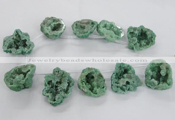 CTD1685 Top drilled 15*25mm - 30*35mm nuggets druzy agate beads