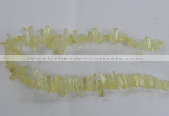 CTD1690 Top drilled 5*15mm - 7*35mm sticks dyed white crystal beads