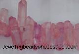 CTD1693 Top drilled 5*15mm - 7*35mm sticks dyed white crystal beads