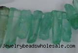 CTD1695 Top drilled 5*15mm - 7*35mm sticks dyed white crystal beads