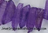 CTD1699 Top drilled 8*15mm - 11*35mm sticks dyed white crystal beads