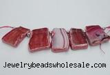 CTD1732 Top drilled 25*35mm - 30*45mm freeform agate slab beads