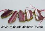 CTD1734 Top drilled 25*35mm - 30*45mm freeform agate slab beads