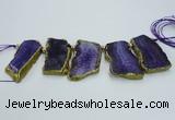 CTD1735 Top drilled 25*35mm - 30*45mm freeform agate slab beads