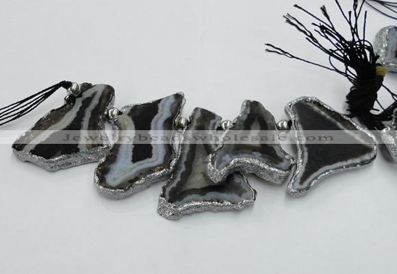 CTD1750 Top drilled 25*35mm - 35*50mm freeform agate slab beads