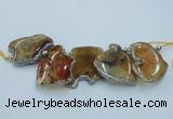 CTD1755 Top drilled 20*40mm - 35*55mm freeform agate slab beads