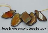 CTD1756 Top drilled 20*40mm - 35*55mm freeform agate slab beads