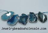 CTD1760 Top drilled 20*40mm - 35*55mm freeform agate slab beads