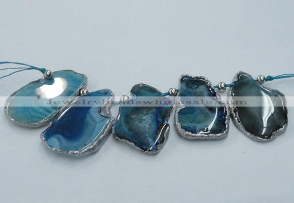 CTD1760 Top drilled 20*40mm - 35*55mm freeform agate slab beads