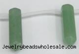 CTD1802 Top drilled 10*30mm - 10*32mm sticks green aventurine beads