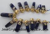 CTD1919 Top drilled 8*20mm - 10*35mm sticks lapis lazuli gemstone beads