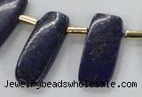 CTD1924 Top drilled 15*20mm - 15*45mm freeform lapis lazuli beads