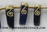 CTD1927 Top drilled 8*20mm - 10*35mm sticks lapis lazuli beads