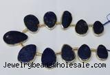 CTD1928 Top drilled 18*25mm - 25*40mm freeform lapis lazuli beads