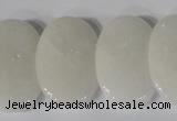 CTD20 Top drilled 20*30mm oval white stone beads wholesale