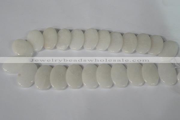 CTD20 Top drilled 20*30mm oval white stone beads wholesale