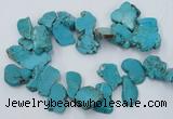 CTD2014 Top drilled 20*25mm - 30*35mm freeform turquoise beads