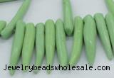 CTD2038 Top drilled 5*15mm - 6*40mm sticks turquoise beads