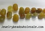 CTD2121 Top drilled 15*25mm - 18*25mm freeform agate beads