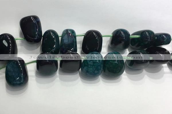 CTD2134 Top drilled 15*25mm - 18*25mm freeform agate beads