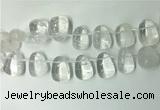 CTD2140 Top drilled 15*25mm - 18*25mm freeform white crystal beads