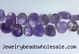 CTD2141 Top drilled 15*25mm - 18*25mm freeform amethyst beads