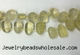 CTD2142 Top drilled 15*25mm - 18*25mm freeform lemon quartz beads