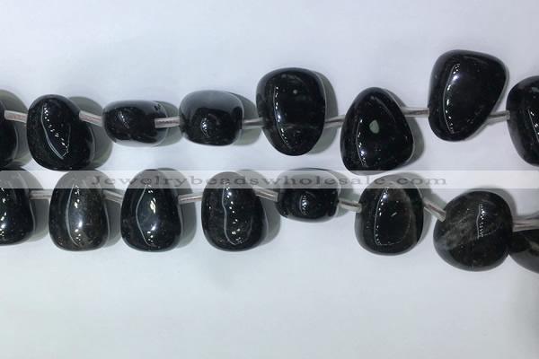 CTD2145 Top drilled 15*25mm - 18*25mm freeform smoky quartz beads